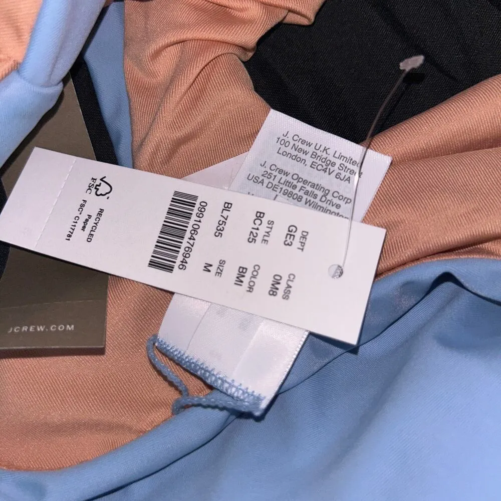 New NWT J. Crew Blue Cheeky High Cut Curved Waist Bikini Suit Swim Bottom Medium - Image 7