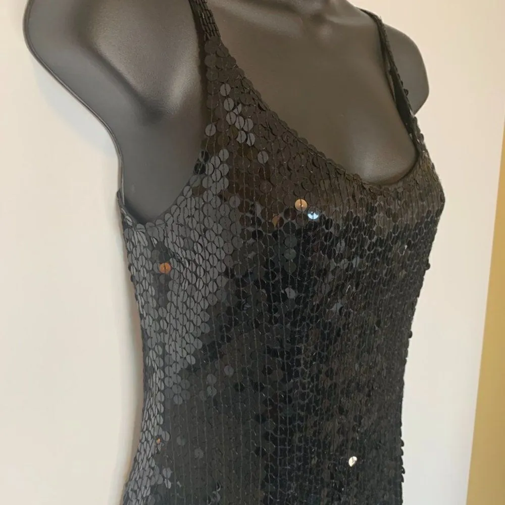 Black Tie Black Sequin Dress Black Size 6 - Image 3