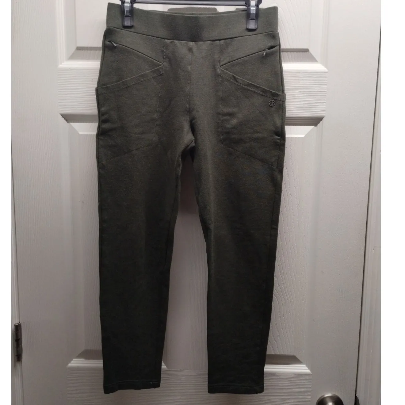 BETABRAND Size Small Petite Zippered Journey Yoga Pants W1503-OL Olive Green - Image 3