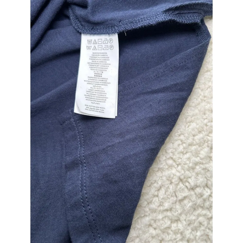 Michael Kors Crewneck Sleeveless Side Ruched Asymmetric Dress Navy Blue SizeP/M - Image 12