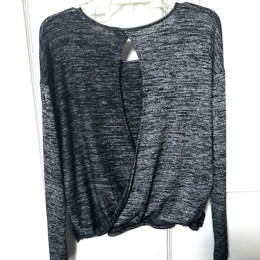 Rag and Bone grey Mia long sleeve surplice back top - Image 9