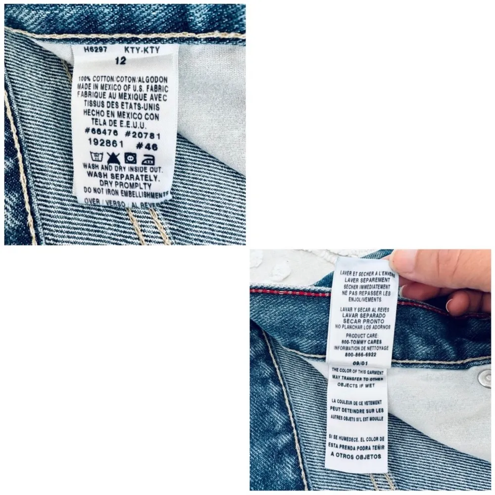 Y2K  Jeans Denim Letterman Patches Embroidered Academia Monogram - Image 16