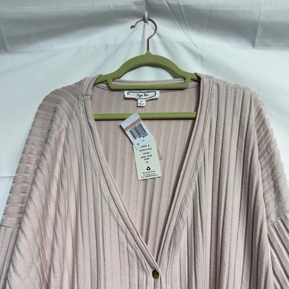 Hippie Rose Blush Pink Knot Front Top Sz 2X NWT - Image 4