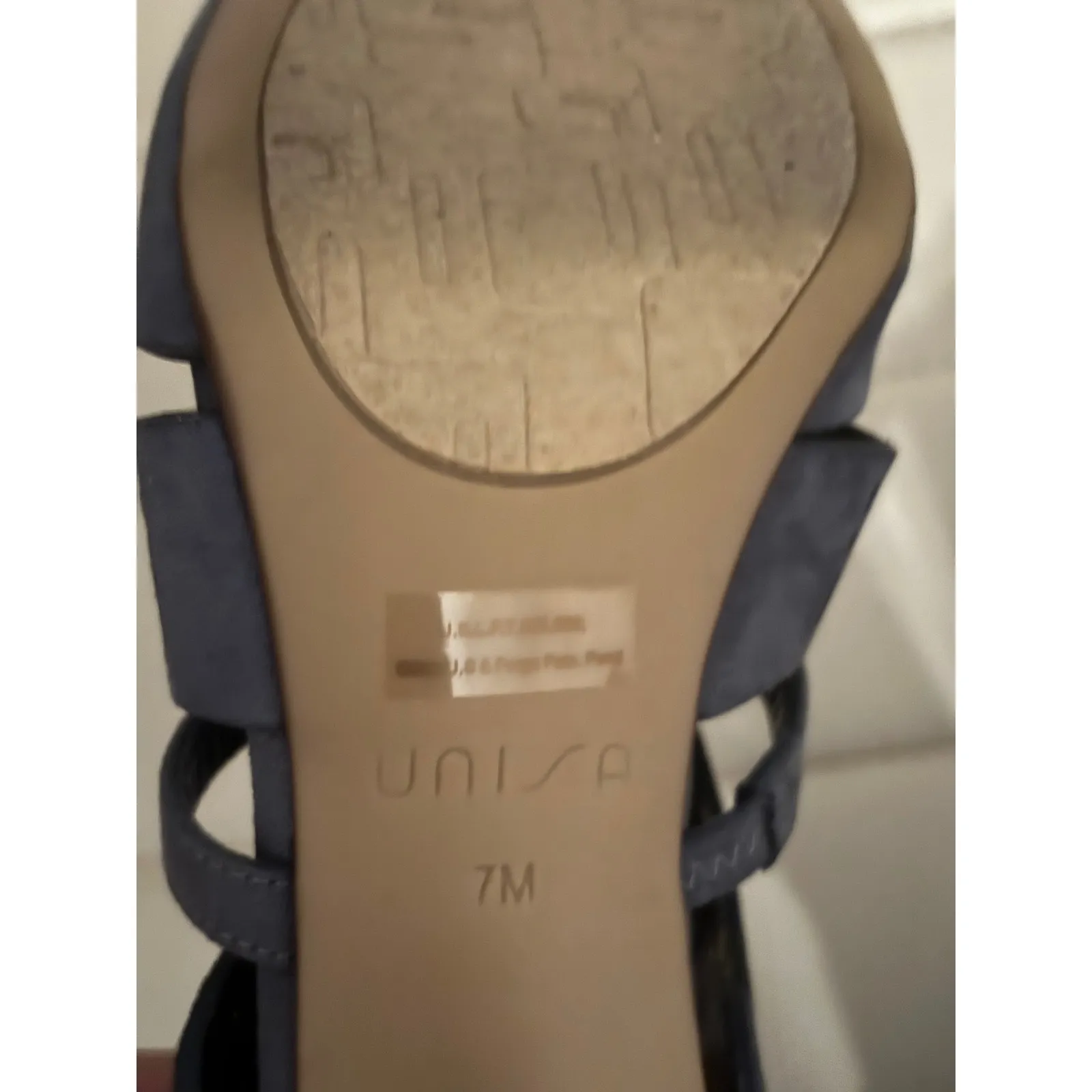 UNISA‎ Women's Blue Suede Laser Cut Peep Toe Stiletto Heel Booties Size 7M - Image 7