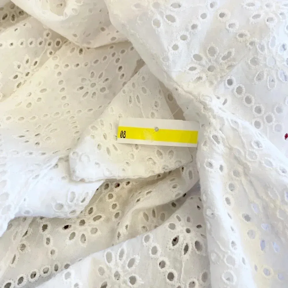 NWT Batsheva Cotton Eyelet Lace Broderie Anglaise Bow Detail Blouse White Size 6 - Image 12