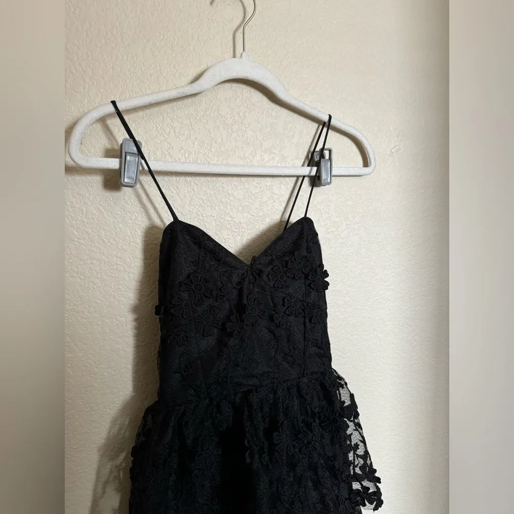 Endless Rose Crochet Layered Midi Dress‎ Size XS in All Black NEW Floral Lace - Image 4