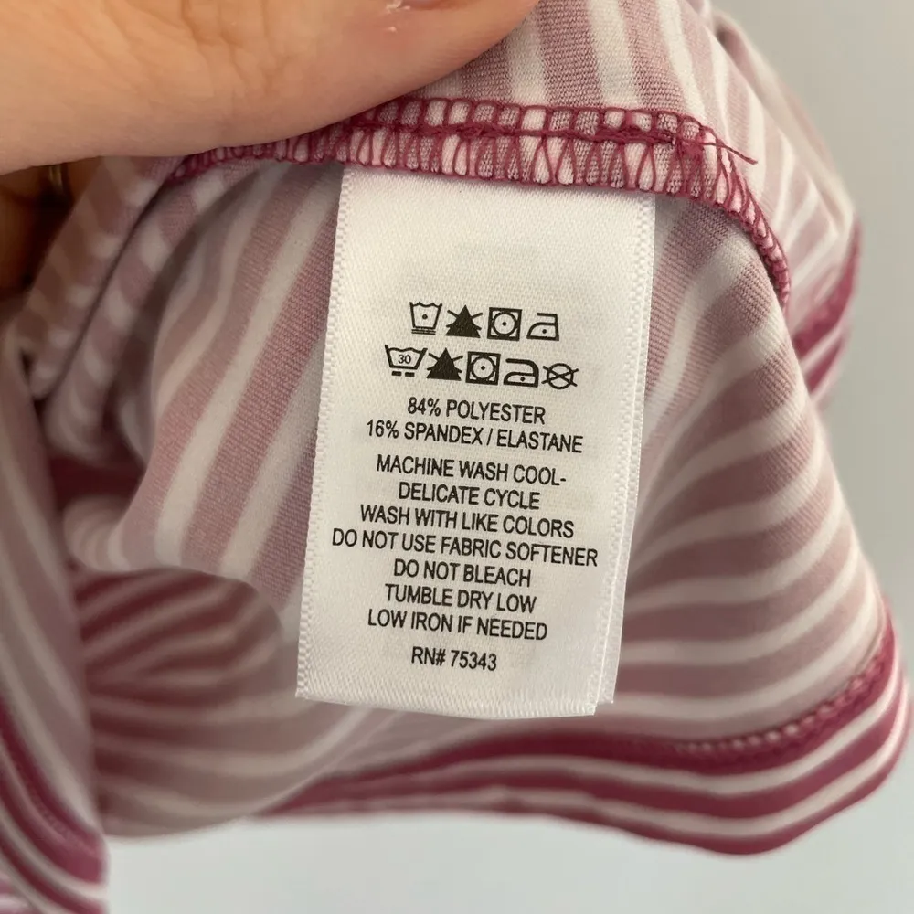 Sincerely Jules Woman's Pink Active Wear Sleeveless Polo Striped Golf Top xsmall - Image 6