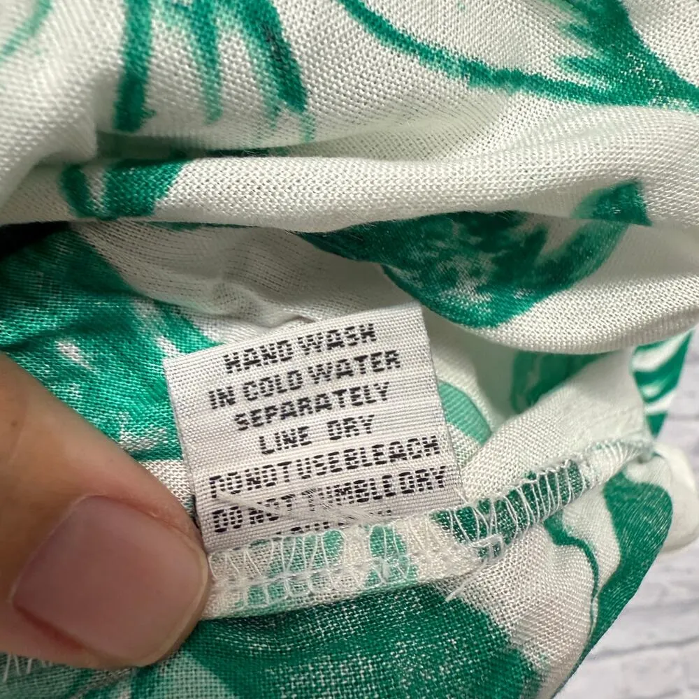 Raviya Tropical Printed Ruffle Hem Swim Cover Up Dress Size XL White Green New - Image 8