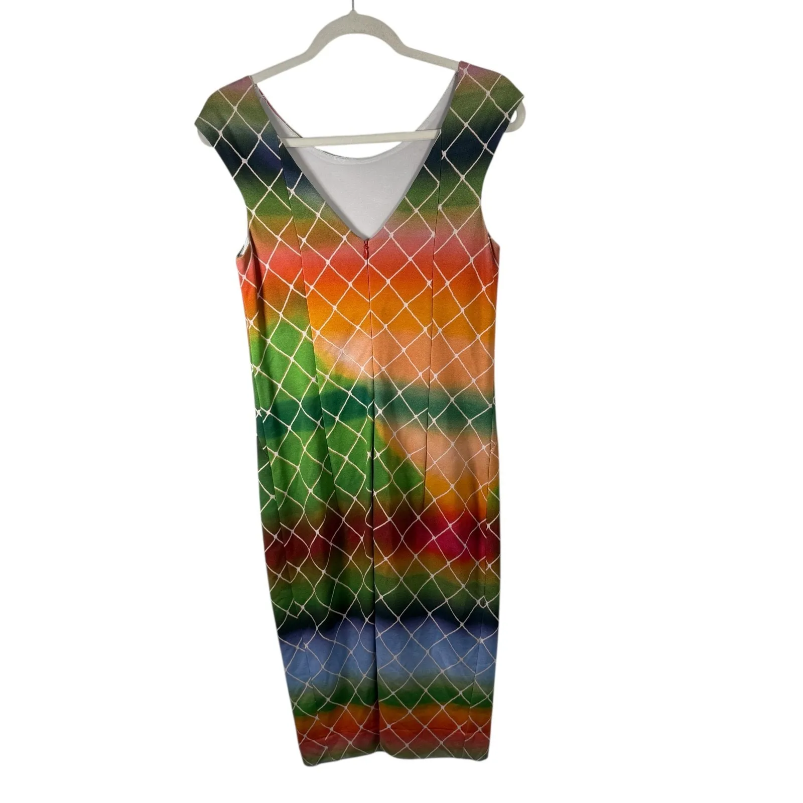 Akris Punto Abstract Geometric Knee Length Dress Cocktail Party Y2K US Womens 8 - Image 3