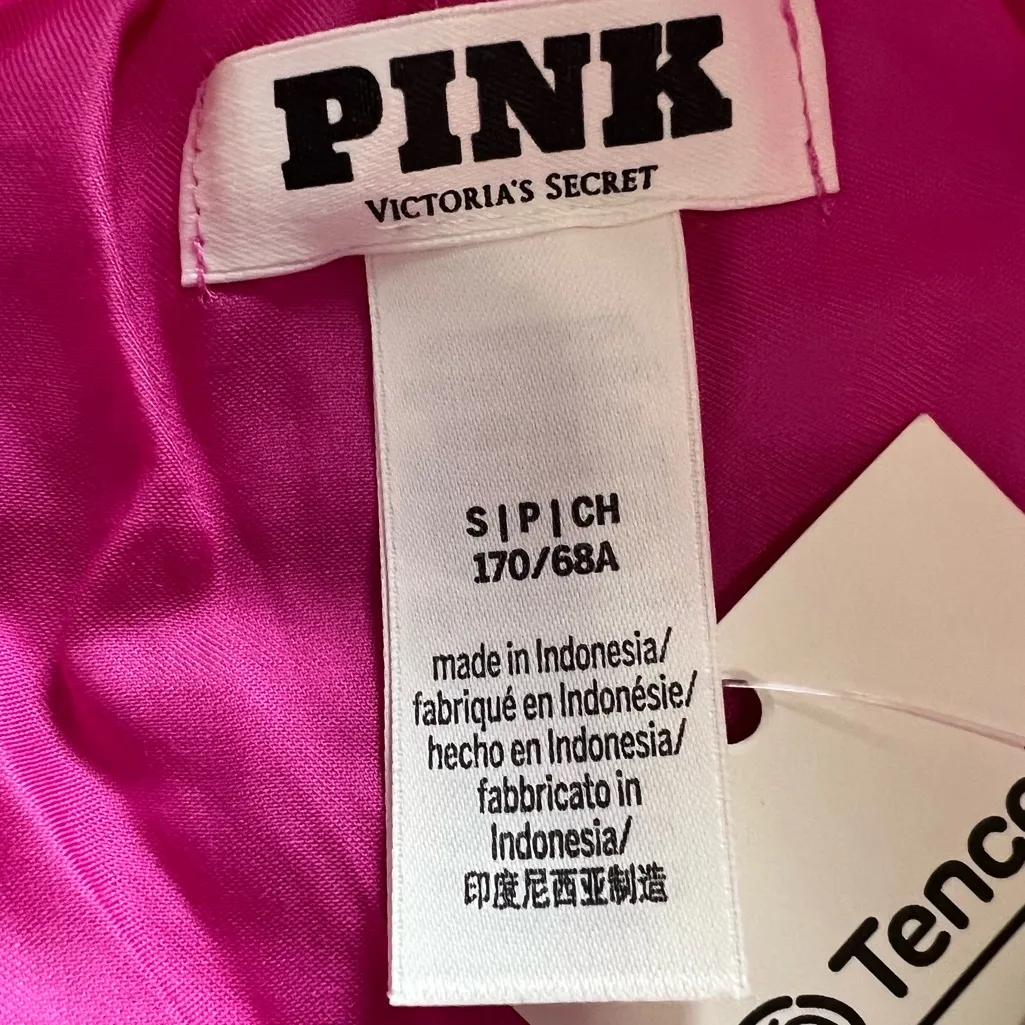 PINK VICTORIA’S SECRET Silky Pink Pajama Shorts Bling “PINK Backside Logo SMALL - Image 9