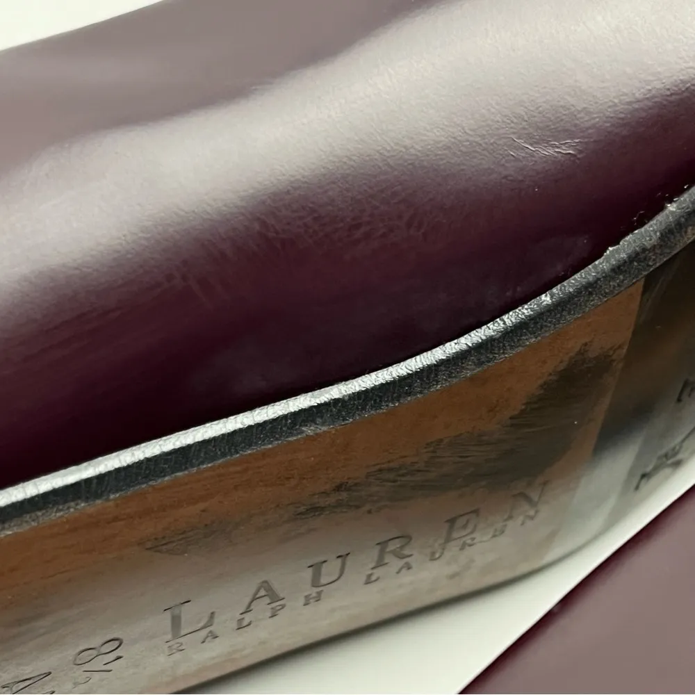 Ralph Lauren LAUREN  Brown Leather Square Toe Loafers, Size 8.5AA - Image 11