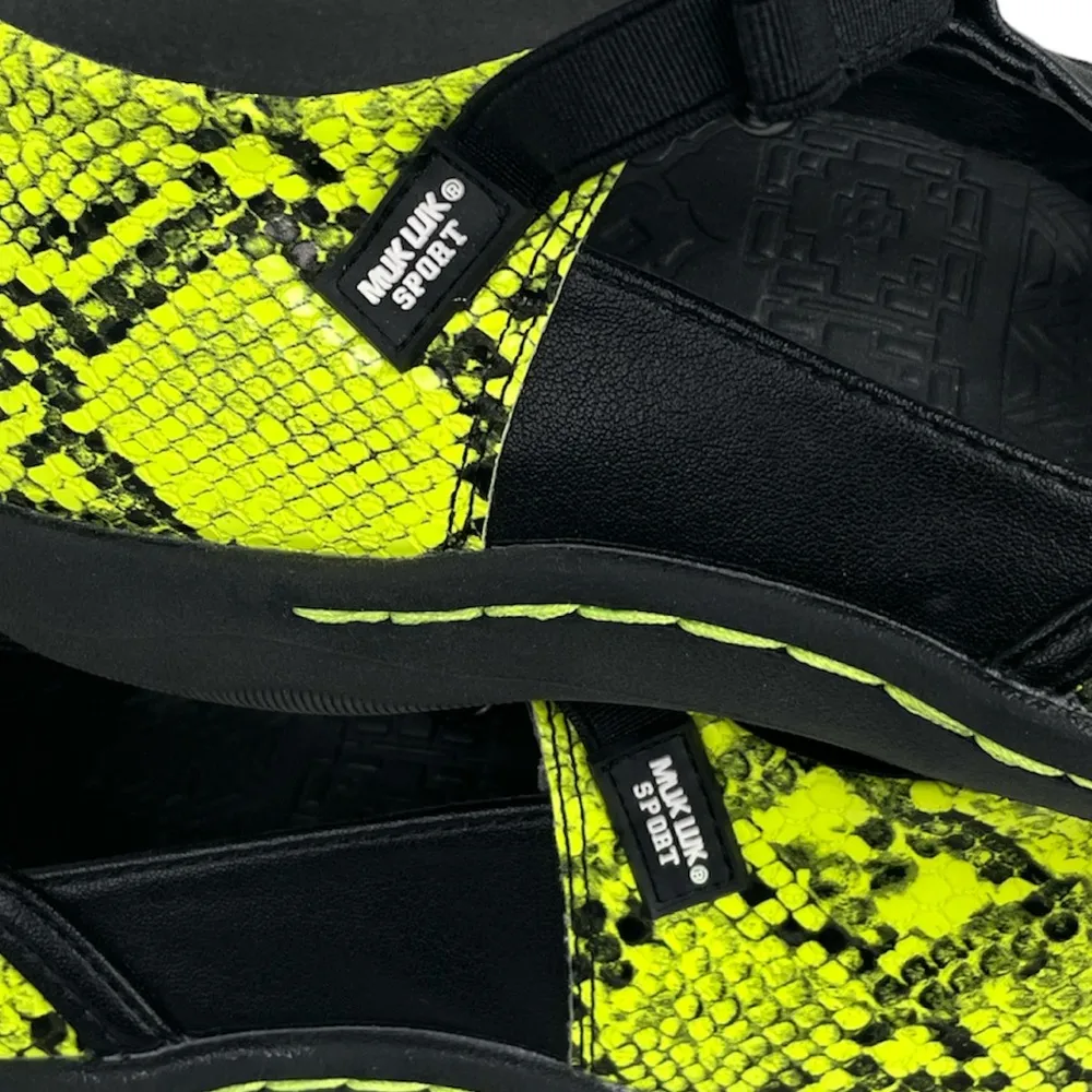 Muk Luks Samantha Sport Snake Skin Design Shoes Yellow Black Size 10 - Image 8