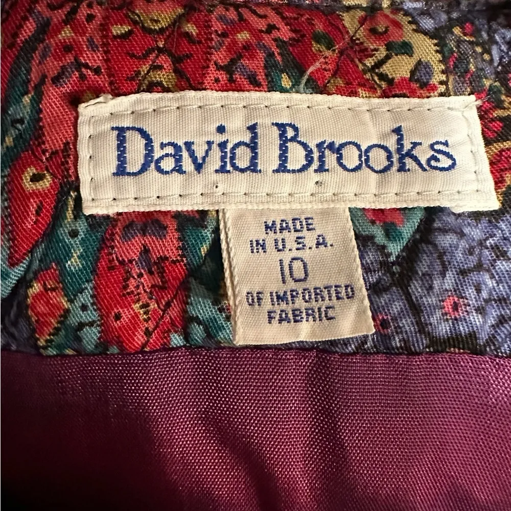 Vintage David Brooks Womens Medium Size 10 Paisley Quilted Blazer USA Multiple - Image 5