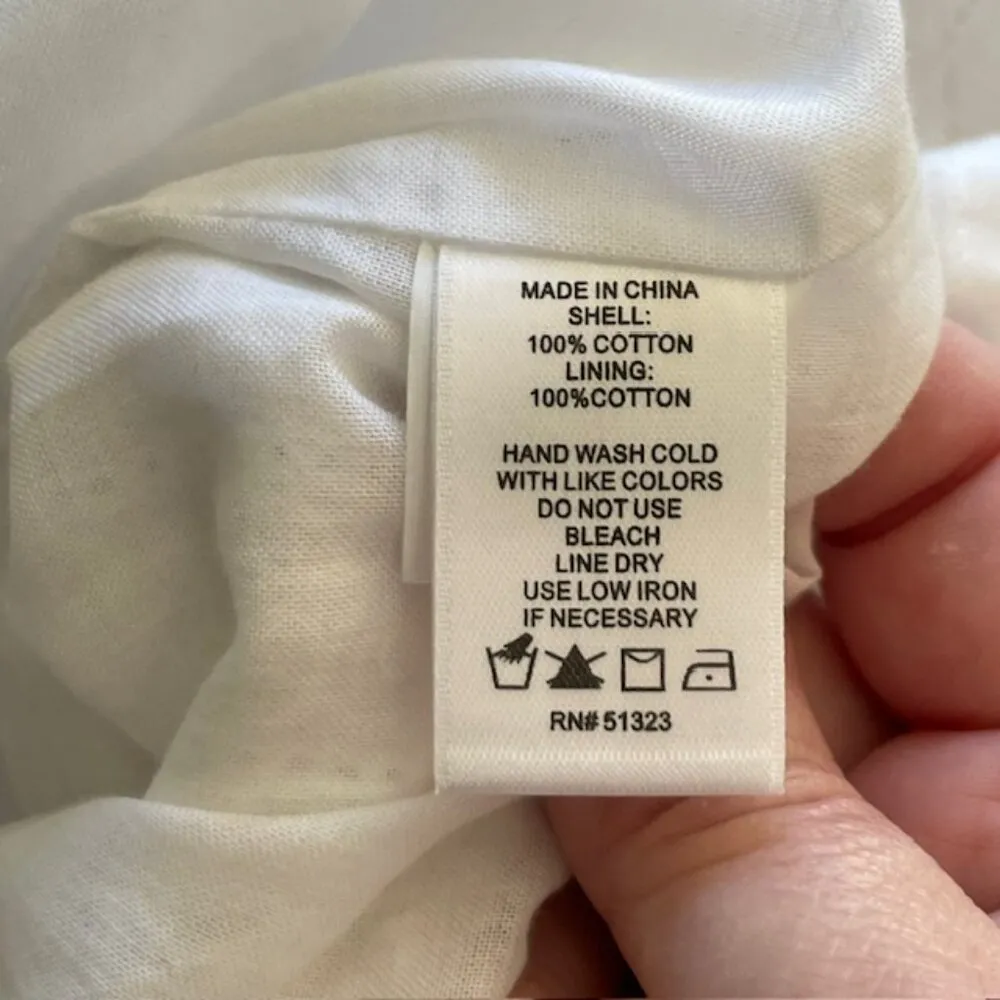 CeCe White Eyelet Shirred Ruffled Tiered Midi Dress NWT 2 - Image 9