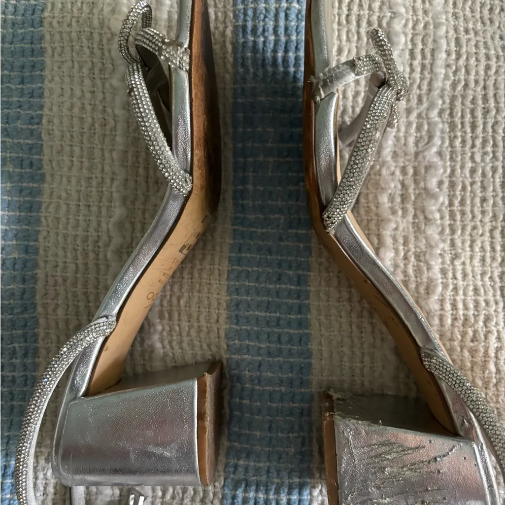 ALDO Silver bouclette bow heels - Image 2