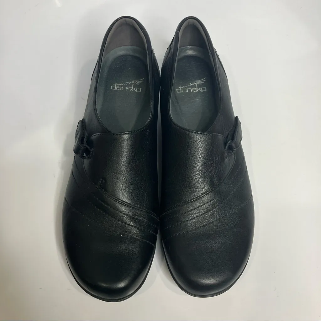 Dansko Franny black leather‎ slip on shoes loafers women’s size 40 professional - Image 3