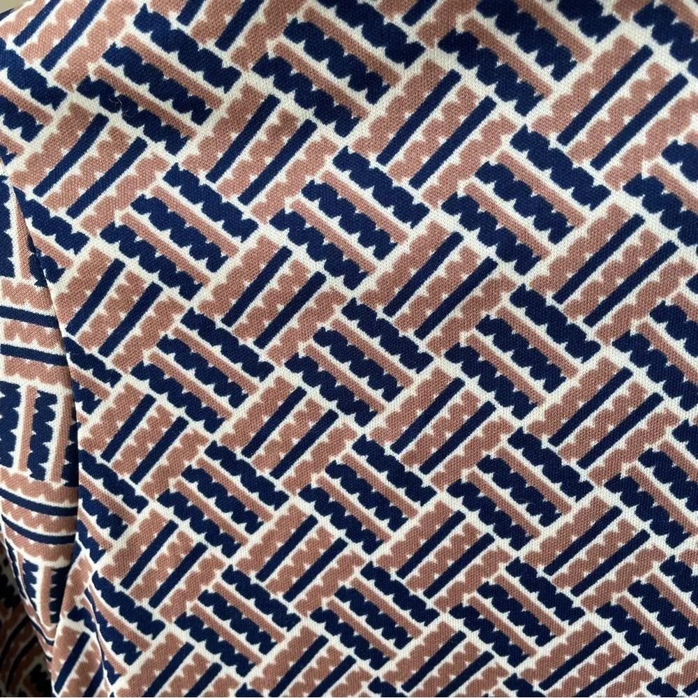 Vintage 70s Cricket Lane Brown Blue Dagger Collar Polyester Button Front Shirt Tan - Image 5