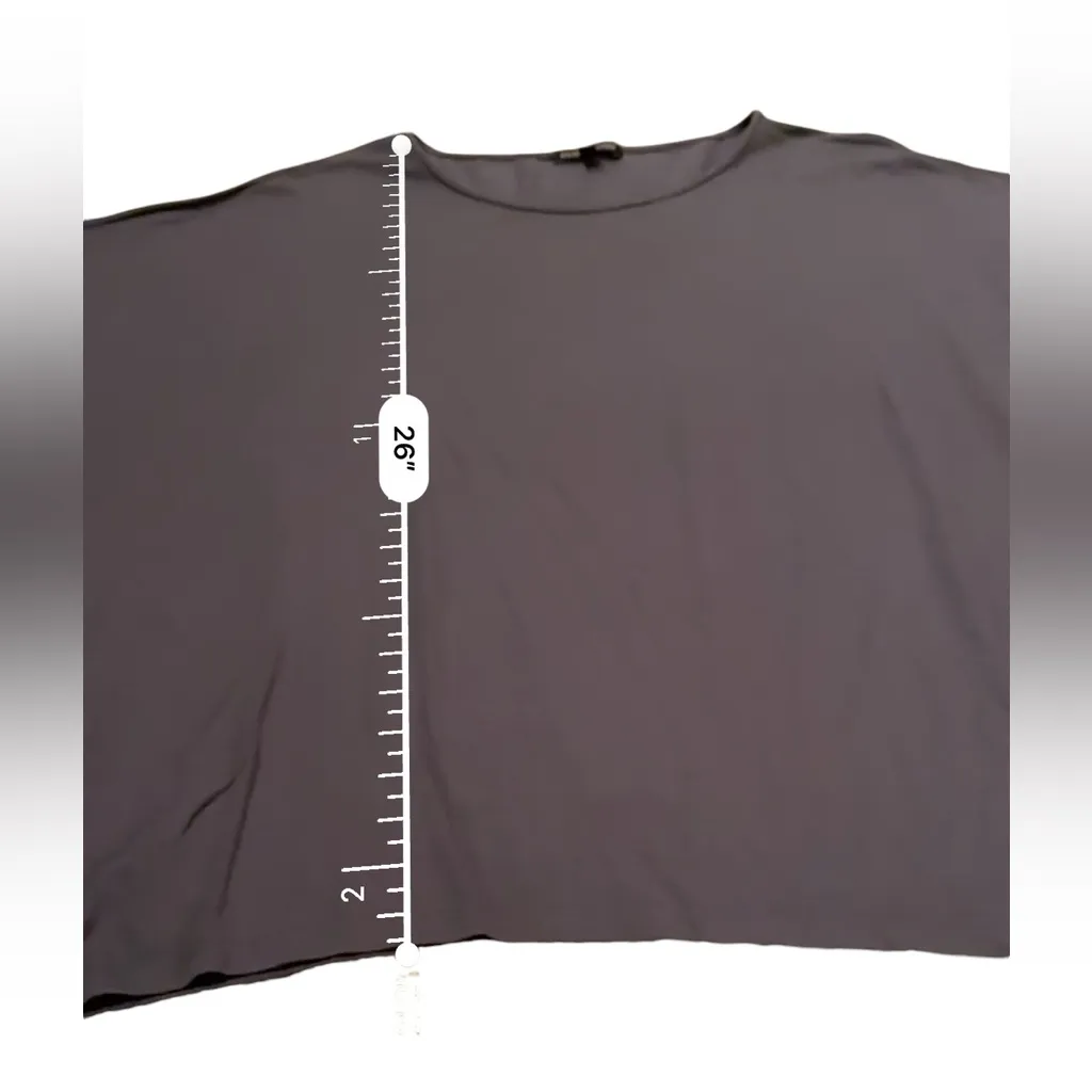 Eileen Fisher Gray Half Sleeve Oversized‎ Sharkbite Hem Pullover Top Sz S - Image 8