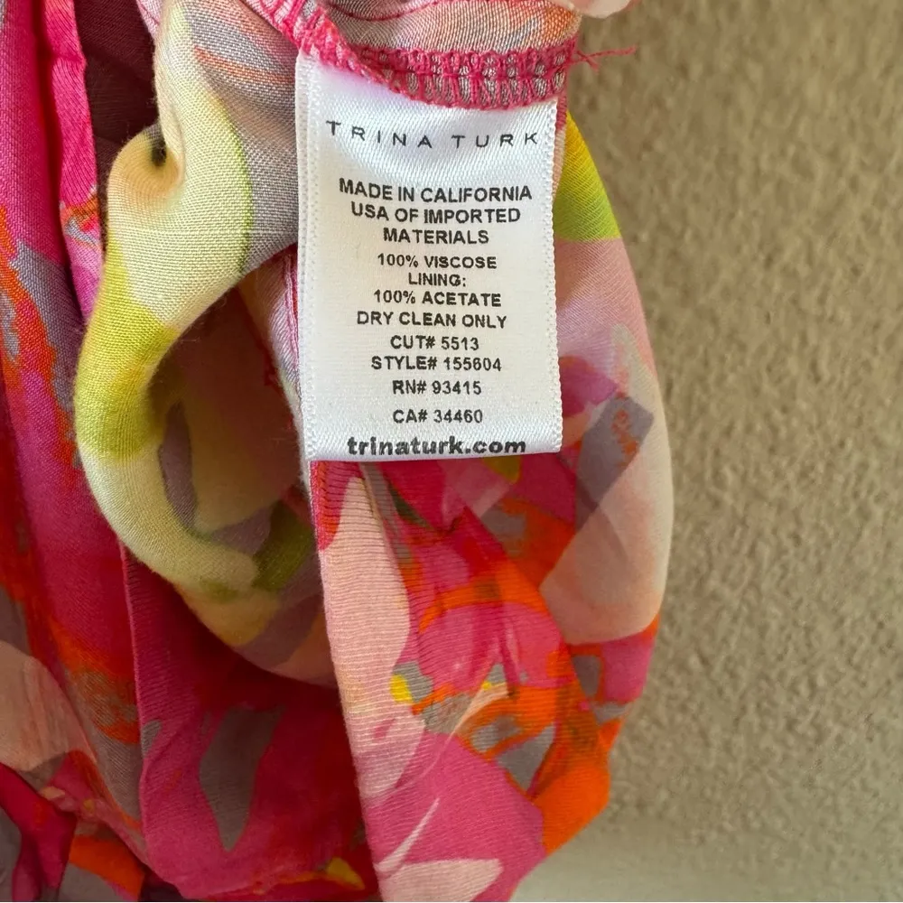 Trina Turk  Pink Orange Marcel convertible Strapless Romper Size 6 - Image 10