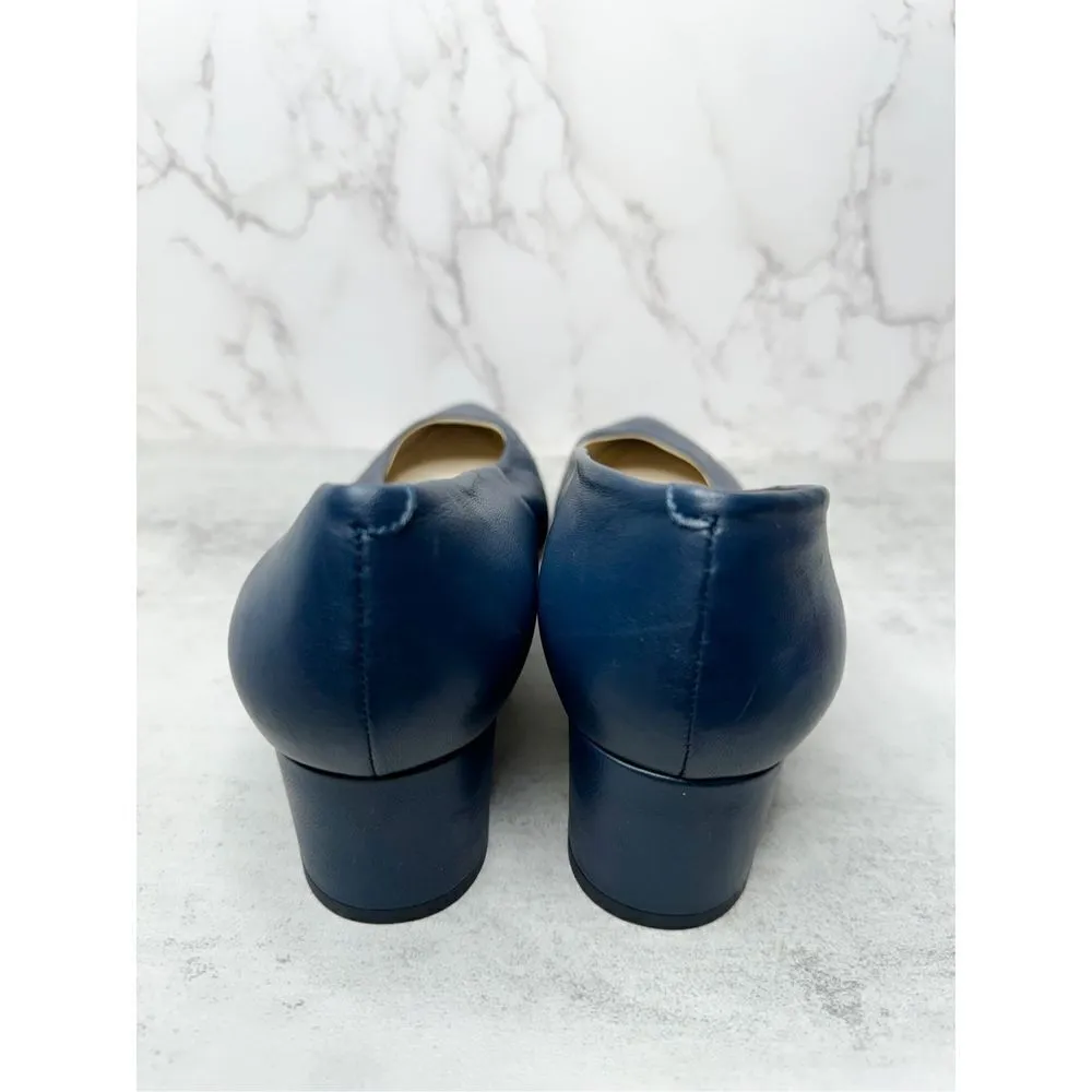 Amalfi Pumps Womens Size 12.5 Blue Leather Pavone Slip On Cushioned Shoes - Image 10