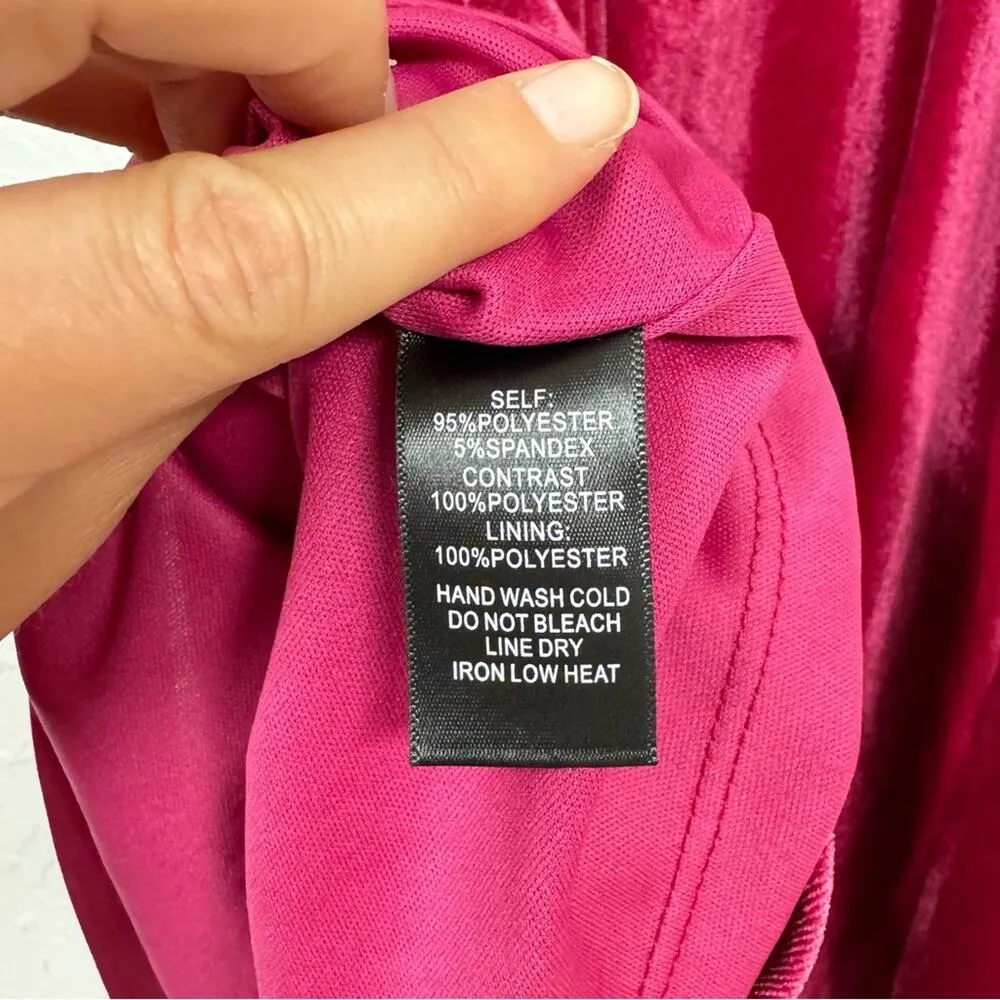 Lulus Hot Pink Velvet Skater Mini Dress Womens XS Sleeveless Strappy Prom Formal - Image 11