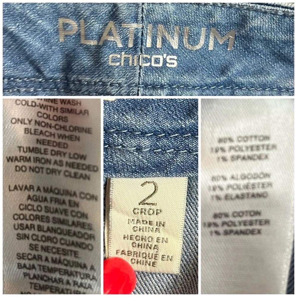 Chico’s Platinum Crop Light Wash Mid Rise Jeans Chico's Size 2 - Women's Size 12 - Image 6