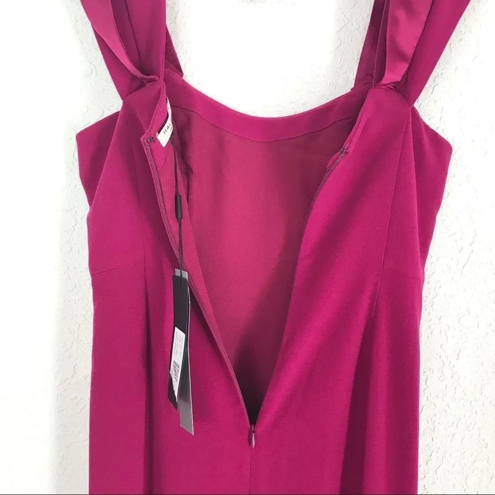 HALSTON HERITAGE Thigh Slit Evening Gown Off The Shoulder Formal Pink Size 2 New - Image 8