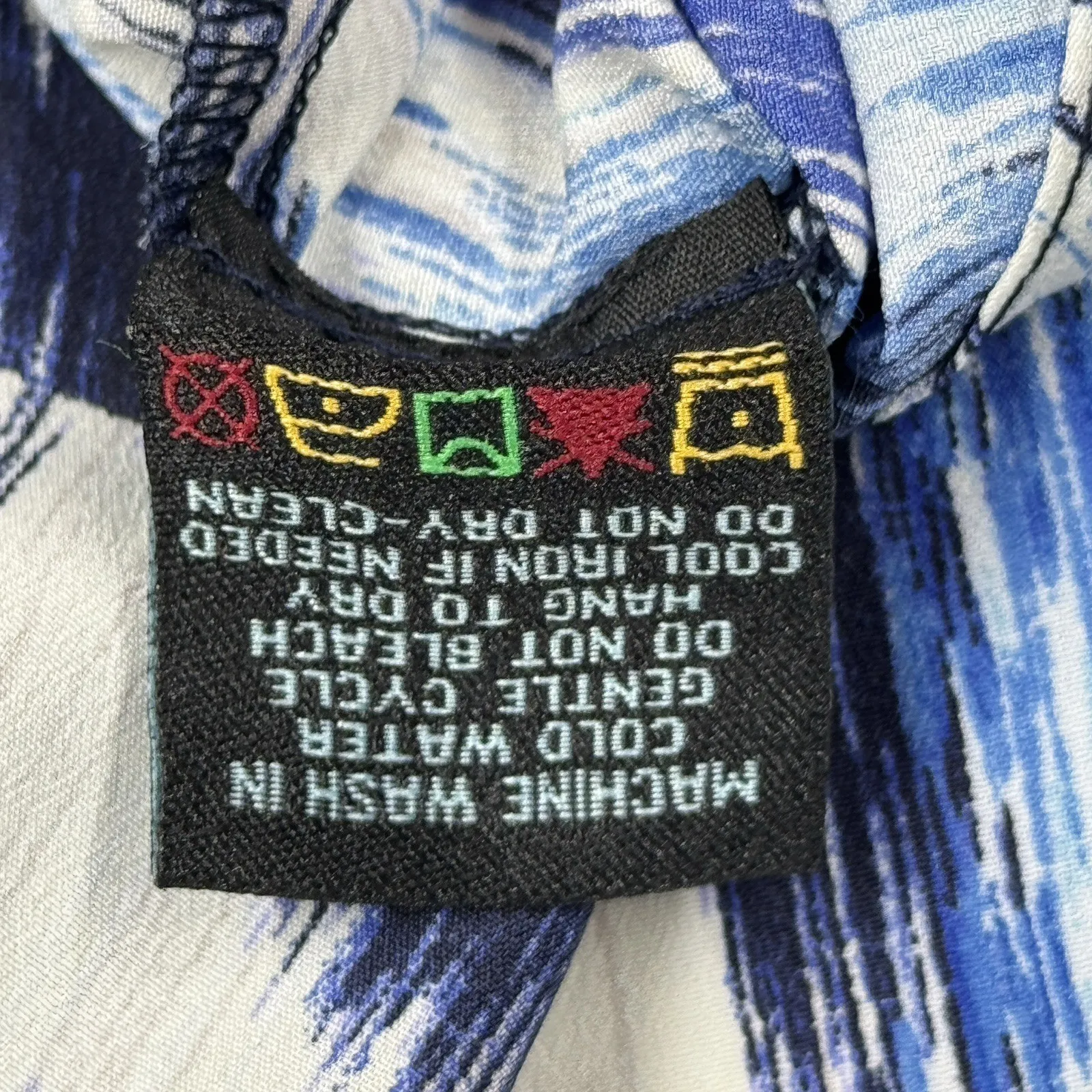 Cynthia Rowley Shirt Women Small White Blue‎ Abstract Geometric Colorful Casual - Image 8