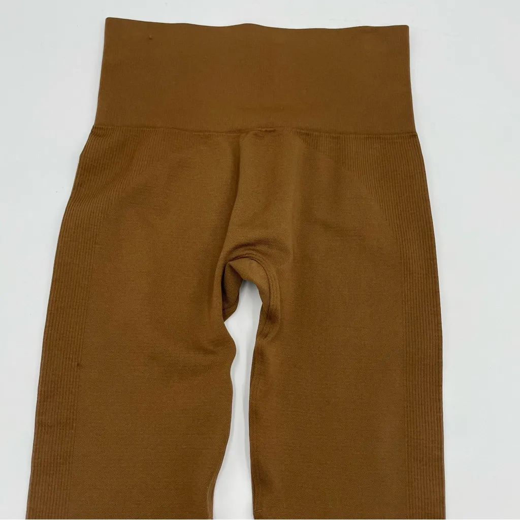 Set Active Leggings Brown Women Size XS Running Yoga Athletic Micro Fiber Nylon - Image 6