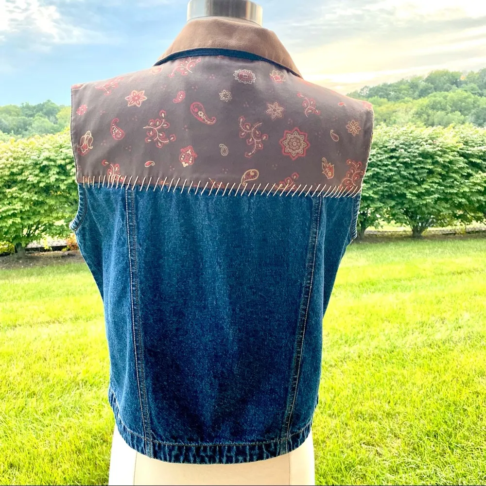 Gordon & James Signature Denim Vest Blue Size M - Image 8