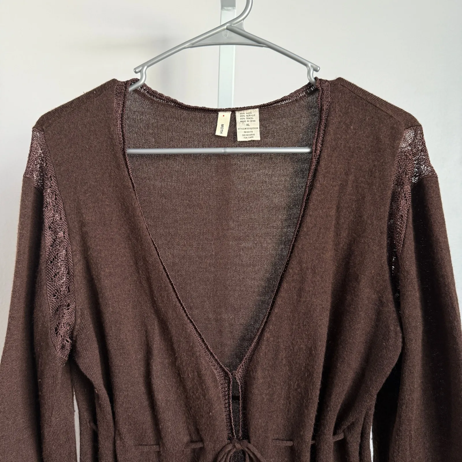 Moth Women's Brown Long Sleeve V - Image 3