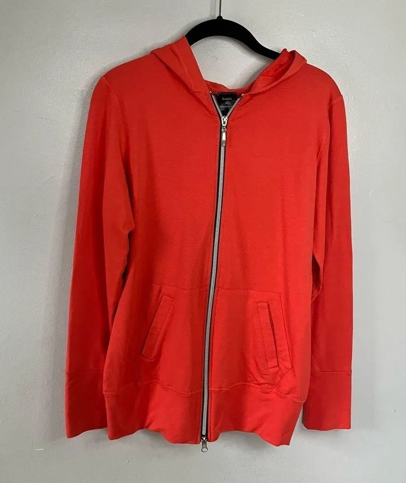 Bamboo by Brandwear Slim Fit Basic Casual Zip Up Hooded Jacket Orange Small - Image 5