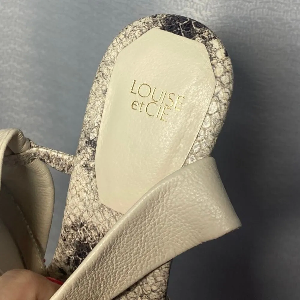 Louise Et Cie Hetty Snakeskin Leather Sandals women sz 7.5 - Image 5
