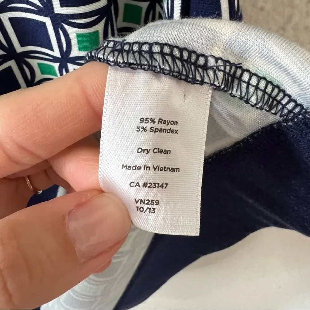 Talbots Geometric Print 3/4 Sleeves Dress Size 6 - Image 3