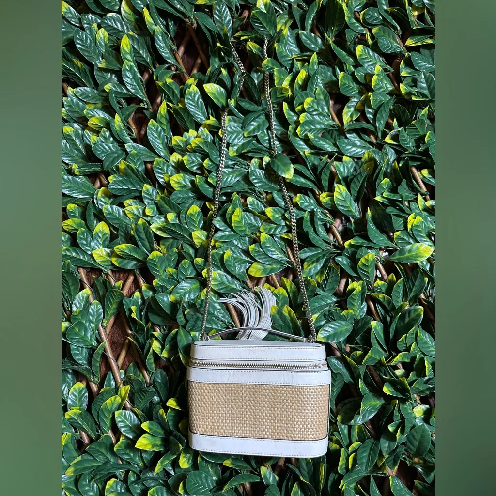 Kate Spade Rose Small Convertible Crossbody Straw Optic White PXRUA286 - Image 4