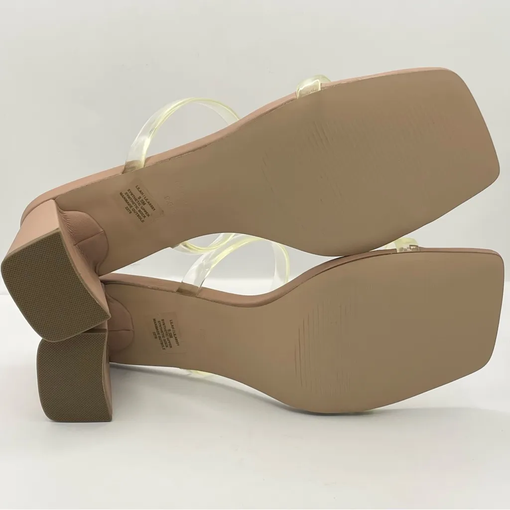Steve Madden Lilah translucent straps block heel tan sandals women’s Size 9.5 - Image 7