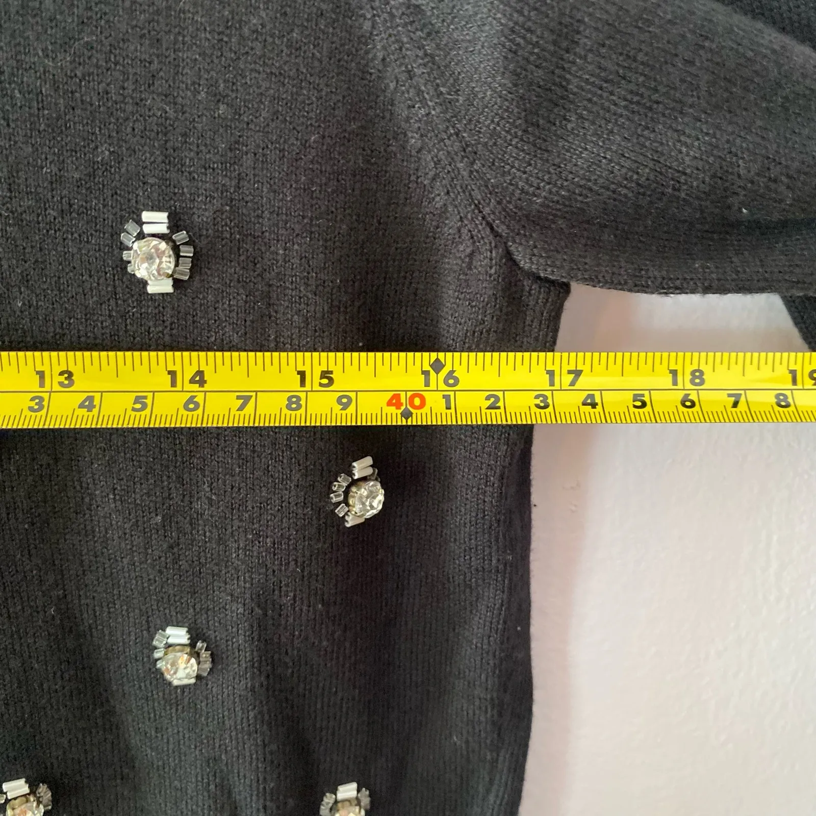 Boden Black Beaded Sparkly Soft Pullover Sweater Glam Preppy Women's size 8 - Image 6