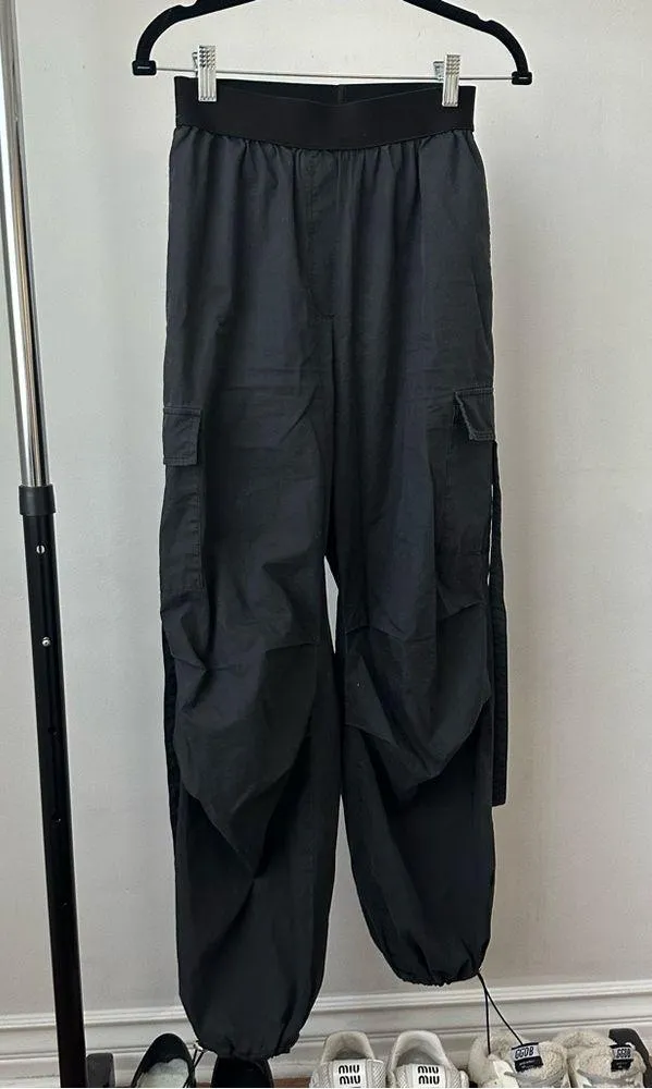 Black High Waisted Cargo Pants - Image 2