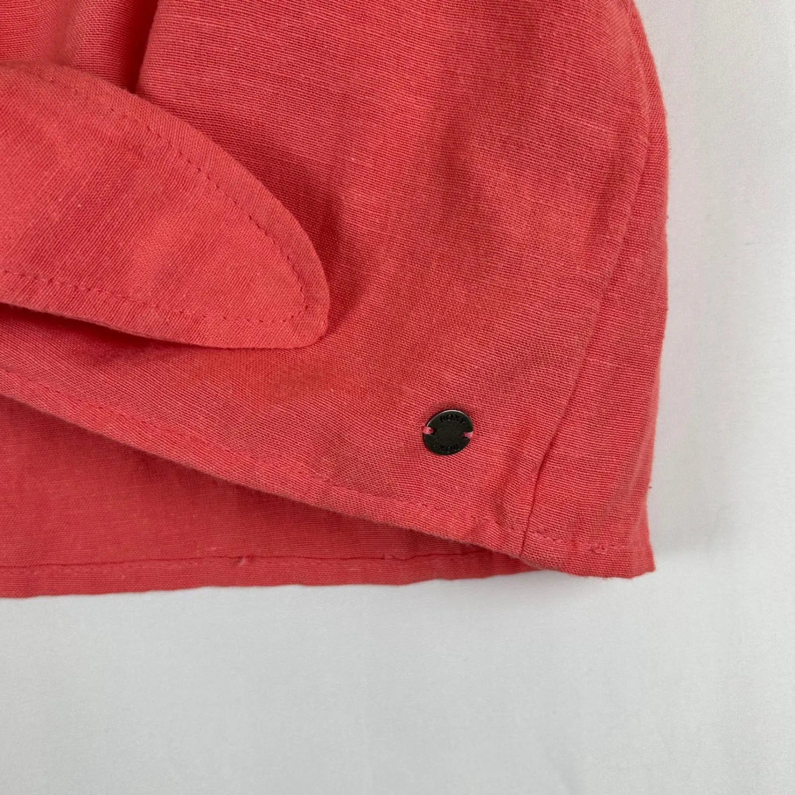 NWT Roxy‎ Women's XL Sweeter Than This Button Up Tie Front Ruffle Sleeve Top - Image 14