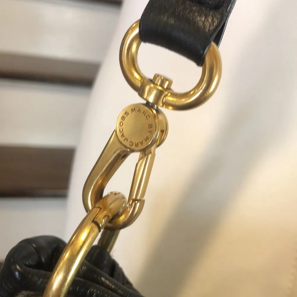 MARC JACOBS Black Tumbled Leather Top Handle Crossbody Women’s Workwear Satchel - Image 9