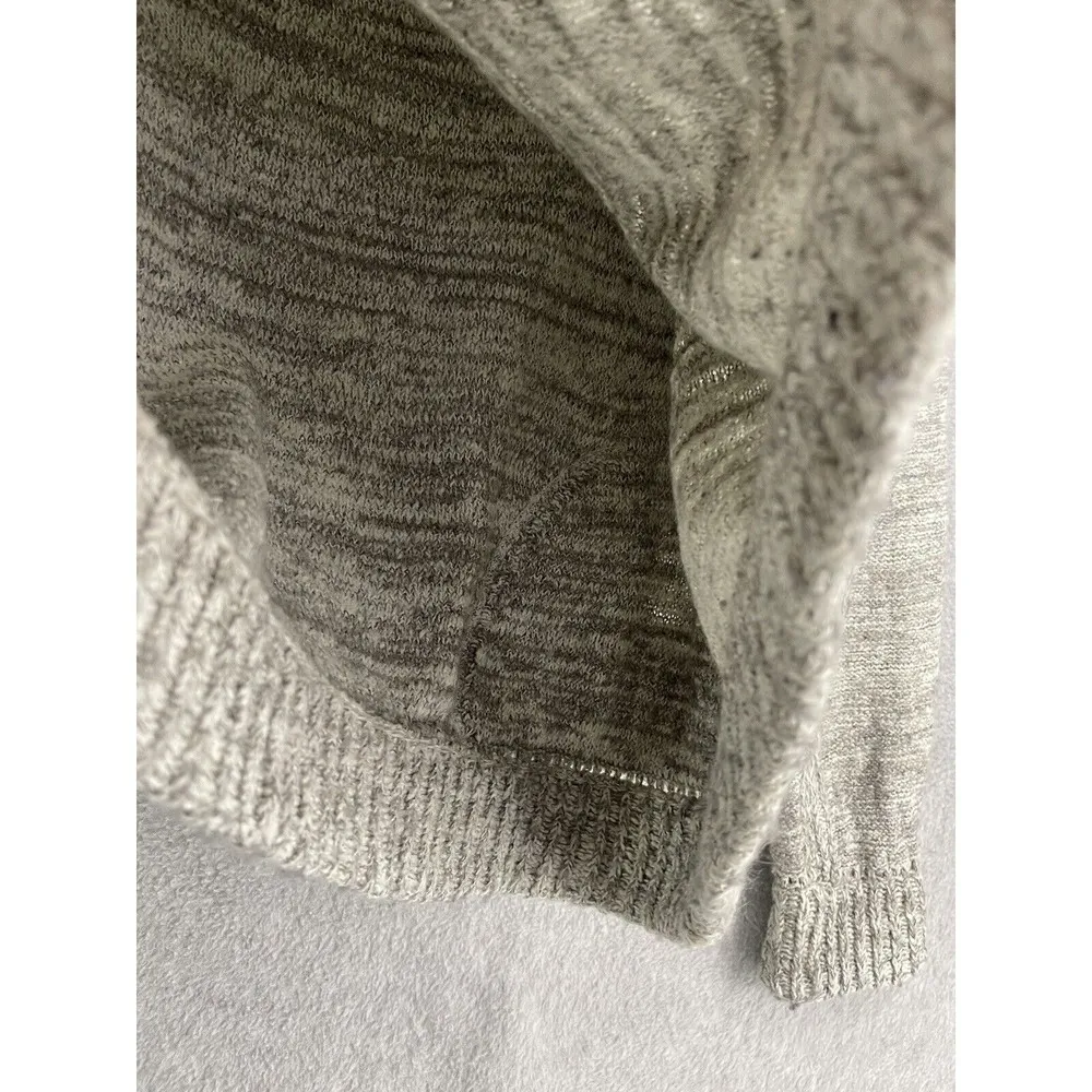 Free People Women's Gray Marled Knit Sweater Front Pockets Large Wool Alpaca - Image 5