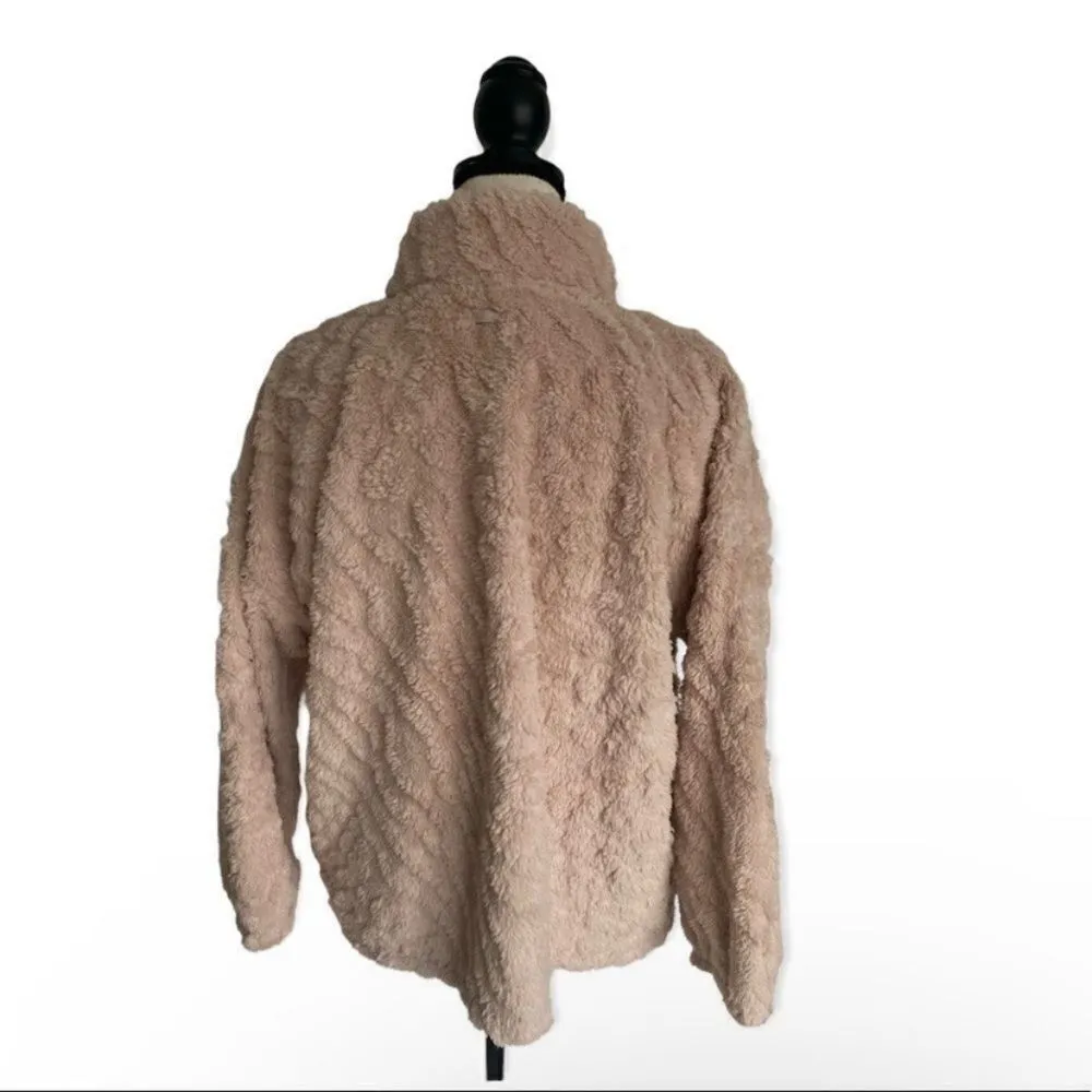 Kensie Women’s Sherpa Pullover Size S Fuzzy Half Zip High Collar Sweatshirt - Image 3