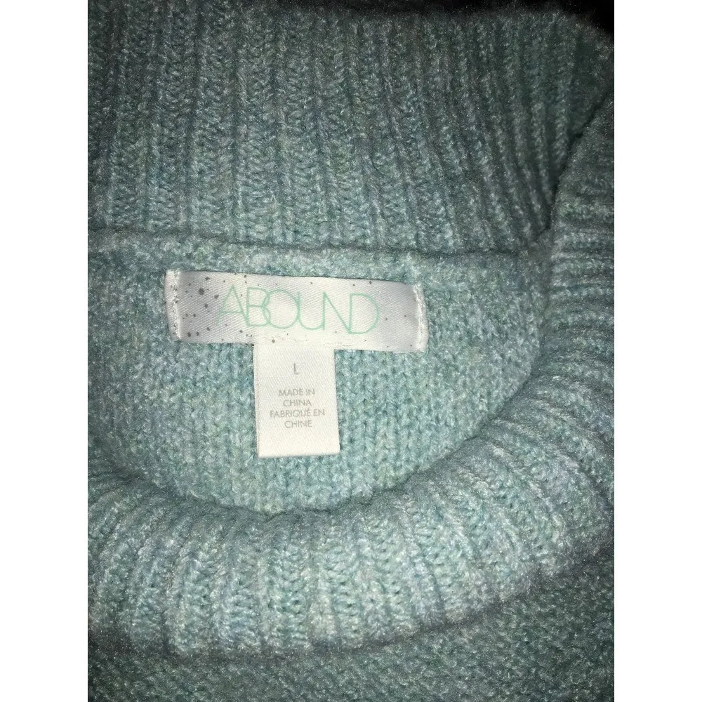 NEW Abound Women's Size Large Blue Knit Stitch Sweater - Image 4