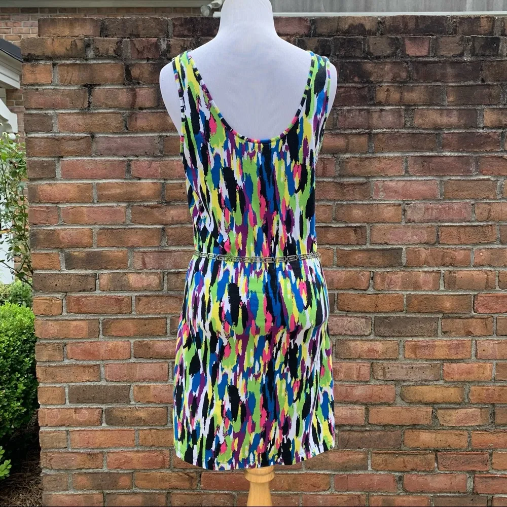 City Streets 80’s Paint Brushstroke Fitted Tank Dress XL HALLOWEEN - Image 5