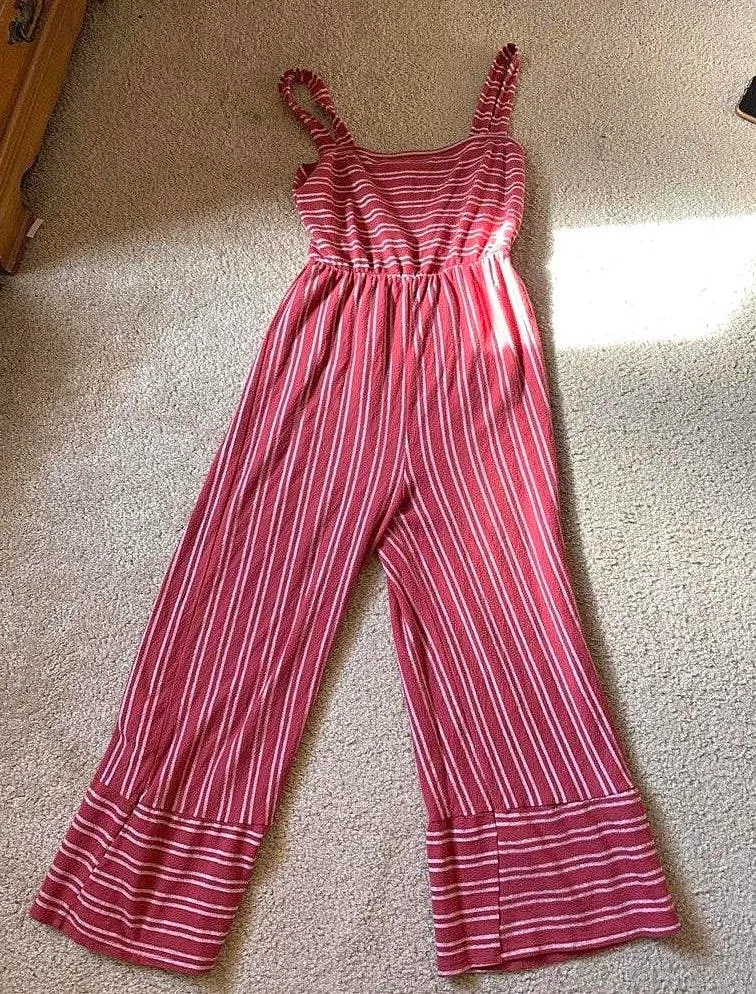 Red & White Stripe Jumpsuit Size M - Image 4