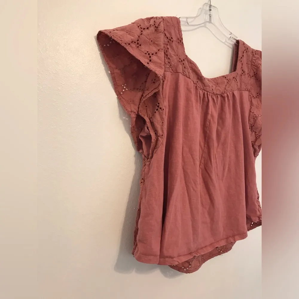 Lane Bryant eyelet rose pink blouse top women plus size 18 / 20 - Image 4