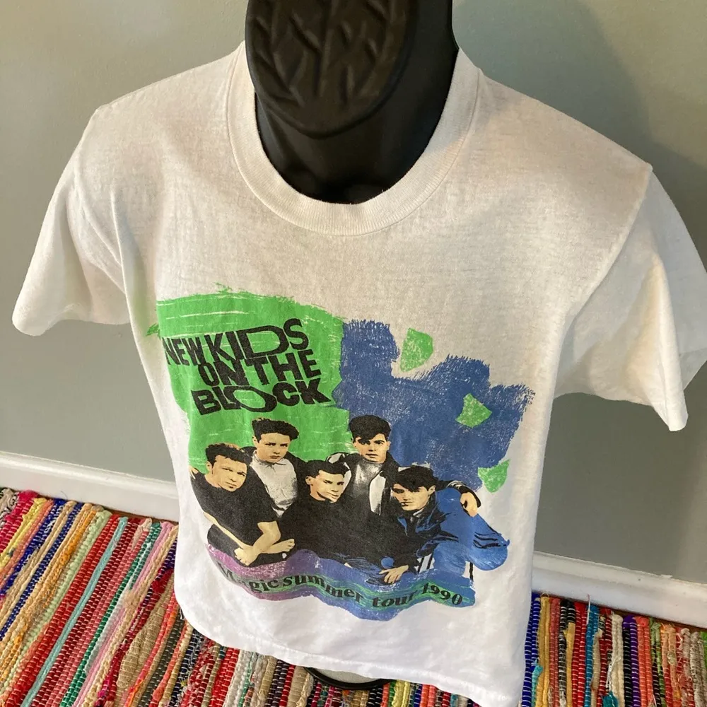 1990 New Kids on the Block Magic Summer Tour Shirt Vintage Screen Stars Medium White - Image 3