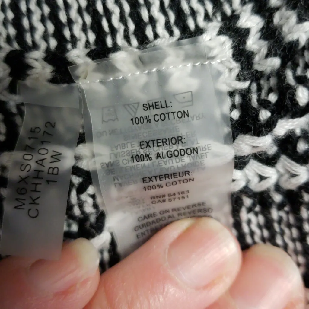 Calvin Klein Knit Black White Cowl Sweater S - Image 8