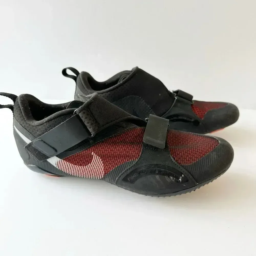 NIKE Superrep Cycling Shoes Womens Size 11.5 With Cleats Black‎ Orange Peleton - Image 3