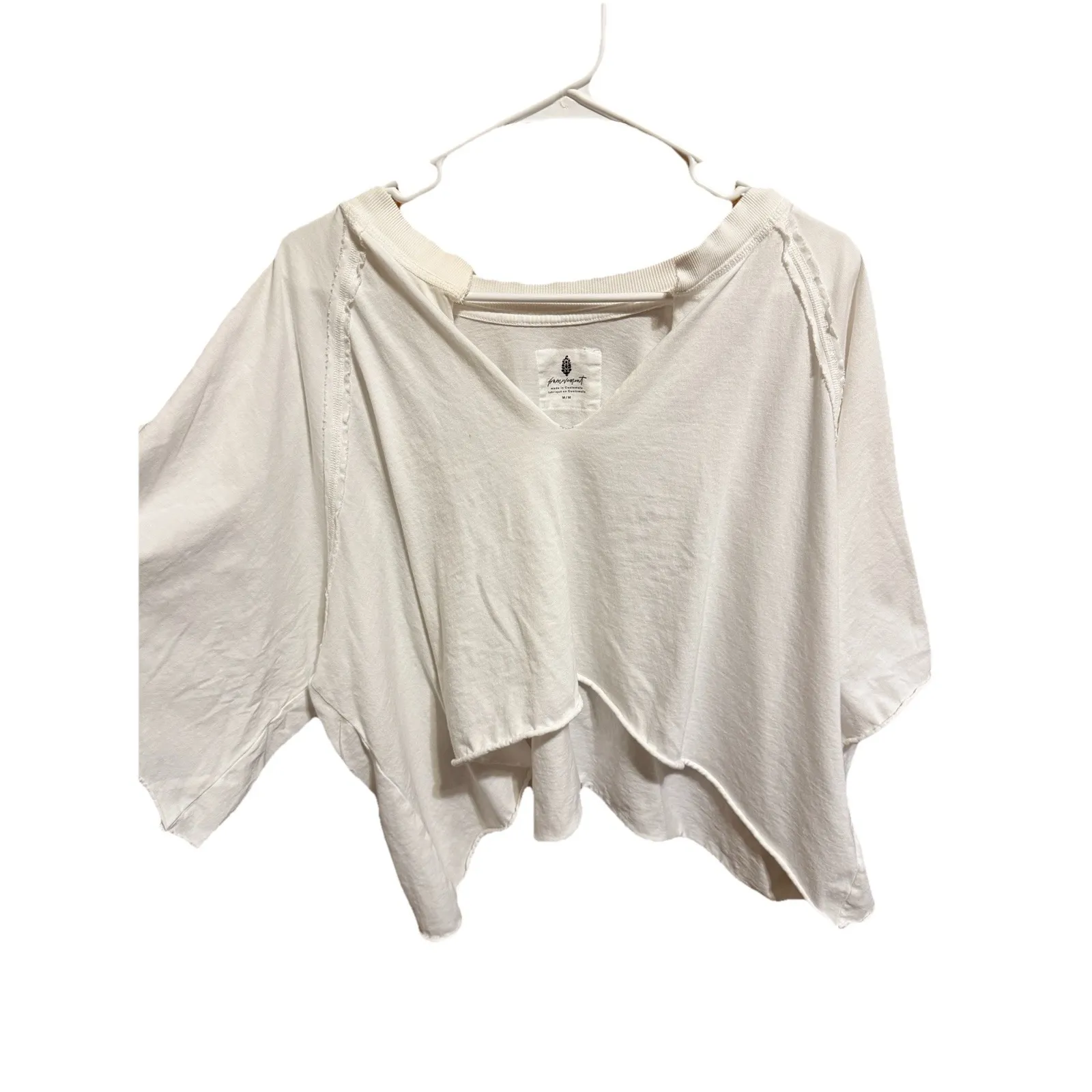 Free People White Reflective Crop Top Size Medium - Image 3